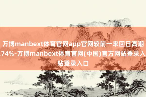 万博manbext体育官网app官网较前一来回日高潮0.74%-万博manbext体育官网(中国)官方网站登录入口
