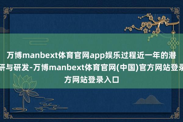 万博manbext体育官网app娱乐过程近一年的潜入调研与研发-万博manbext体育官网(中国)官方网站登录入口