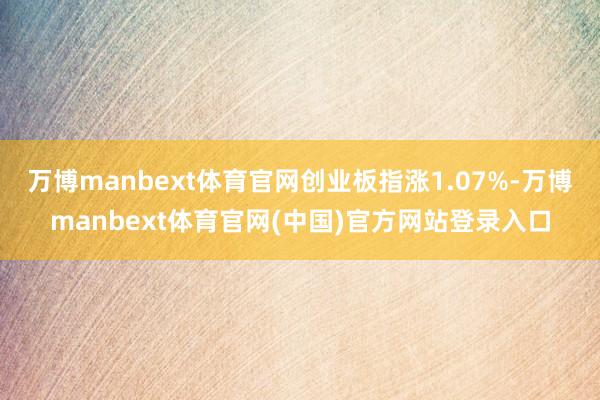 万博manbext体育官网创业板指涨1.07%-万博manbext体育官网(中国)官方网站登录入口